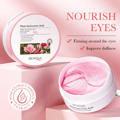 60 Premium Rose Hyaluronic Acid Eye Masks - 60 Pcs Anti-Wrinkle, Dark Circle & Eye Bag Treatment for Ultimate Moisturizing and Firming Skin Care